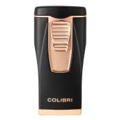 Colibri aansteker - Monaco Triple Jet Carbon - Zwart met gouden accenten